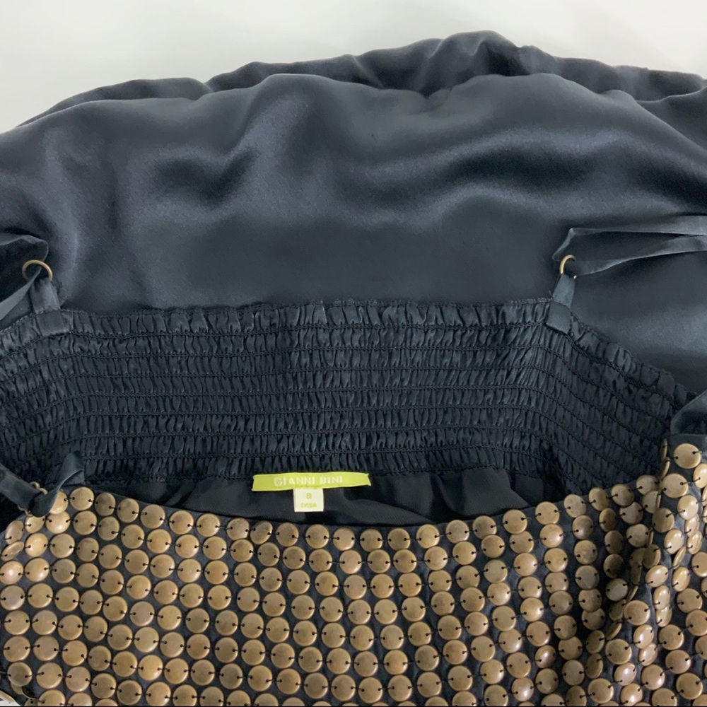 ♻️DONATED 2026♻️ GIANNI BINI Black Silk Camisole Tank Medium Size 8 Silk Tank - Picture 6 of 7